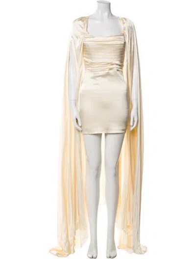 Pre-owned Michael Costello X Revolve Square Neckline Long Dress In Neutral