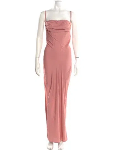 Pre-owned Michael Costello X Revolve Square Neckline Long Dress In Pink