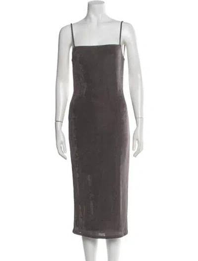 Pre-owned Michael Costello X Revolve Square Neckline Midi Length Dress W/ Tags In Gray