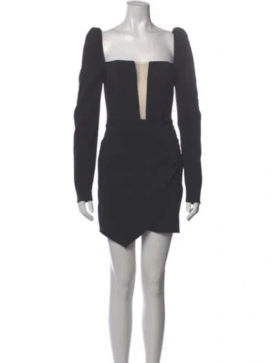 Pre-owned Michael Costello X Revolve Square Neckline Mini Dress In Gray