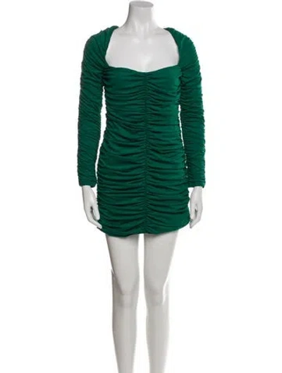 Pre-owned Michael Costello X Revolve Square Neckline Mini Dress In Green