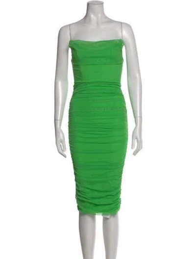 Pre-owned Michael Costello X Revolve Square Neckline Mini Dress In Green