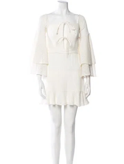 Pre-owned Michael Costello X Revolve Square Neckline Mini Dress In Neutral