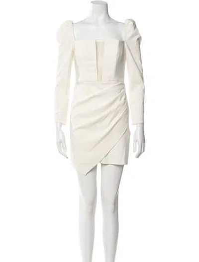 Pre-owned Michael Costello X Revolve Square Neckline Mini Dress In Neutral