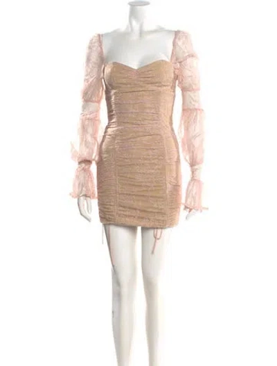 Pre-owned Michael Costello X Revolve Square Neckline Mini Dress In Pink