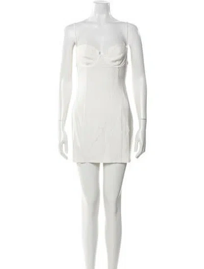 Pre-owned Michael Costello X Revolve Square Neckline Mini Dress In White