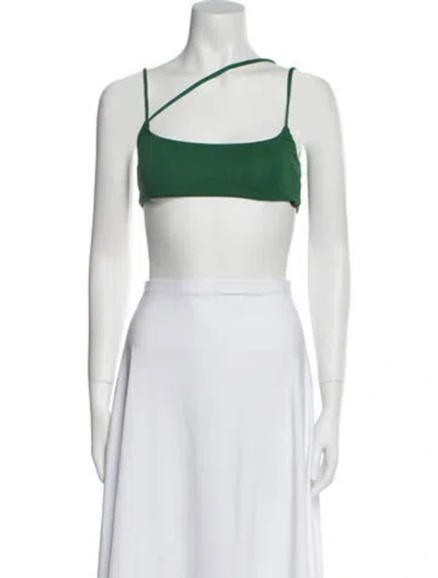 Pre-owned Michael Costello X Revolve Square Neckline Sleeveless Crop Top W/ Tags In Green