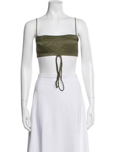 Pre-owned Michael Costello X Revolve Square Neckline Sleeveless Crop Top In White