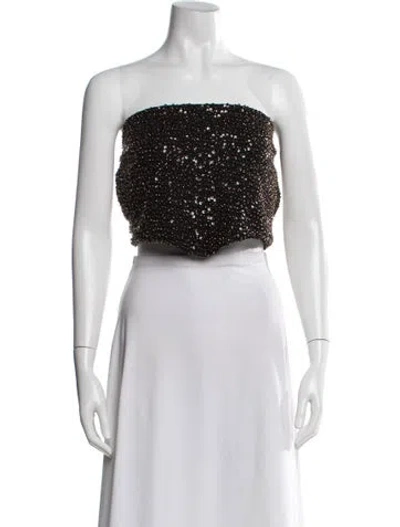 Pre-owned Michael Costello X Revolve Strapless Crop Top In Multi
