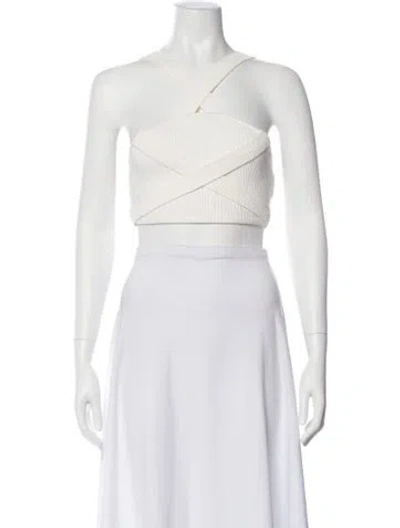 Pre-owned Michael Costello X Revolve Strapless Crop Top In White