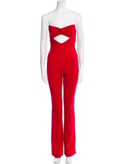 Pre-owned Michael Costello X Revolve Strapless Jumpsuit In Red