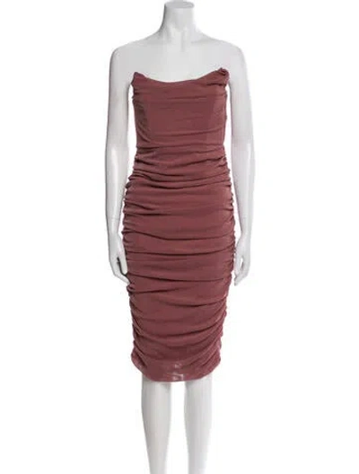 Pre-owned Michael Costello X Revolve Strapless Knee-length Dress In Purple