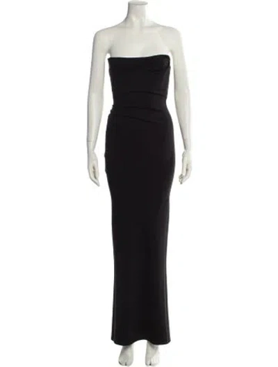 Pre-owned Michael Costello X Revolve Strapless Long Dress In Black