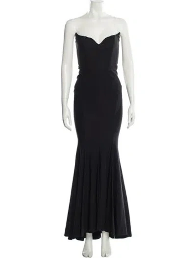 Pre-owned Michael Costello X Revolve Strapless Long Dress In Black