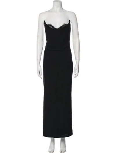 Pre-owned Michael Costello X Revolve Strapless Long Dress In Black