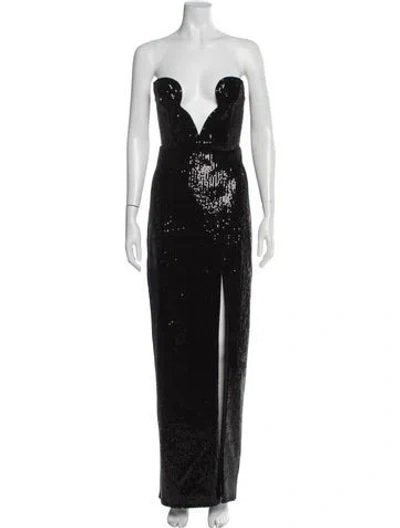 Pre-owned Michael Costello X Revolve Strapless Long Dress In Black