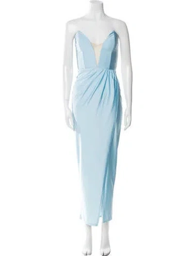 Pre-owned Michael Costello X Revolve Strapless Long Dress In Blue