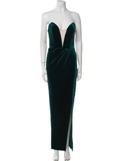 Pre-owned Michael Costello X Revolve Strapless Long Dress In Green