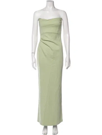 Pre-owned Michael Costello X Revolve Strapless Long Dress In Green