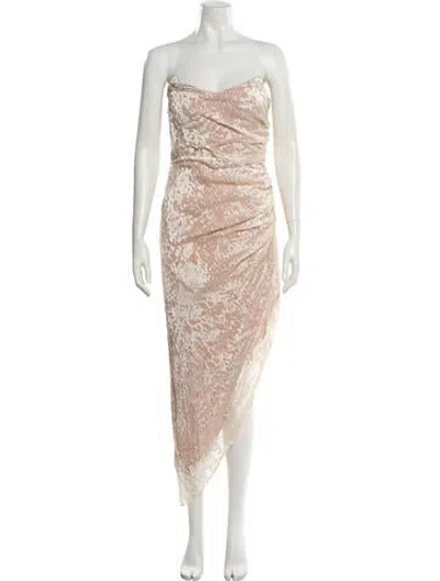 Pre-owned Michael Costello X Revolve Strapless Long Dress In Neutral