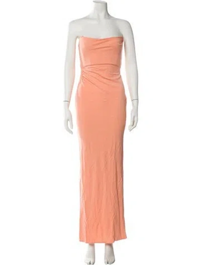 Pre-owned Michael Costello X Revolve Strapless Long Dress In Orange