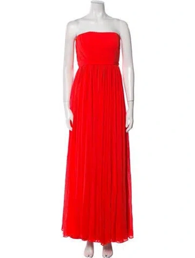 Pre-owned Michael Costello X Revolve Strapless Long Dress W/ Tags In Orange