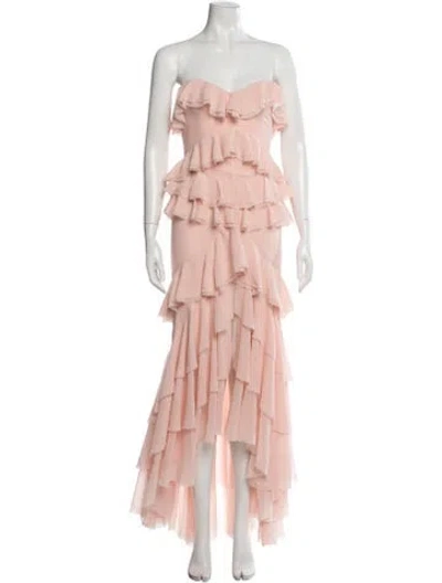 Pre-owned Michael Costello X Revolve Strapless Long Dress W/ Tags In Pink