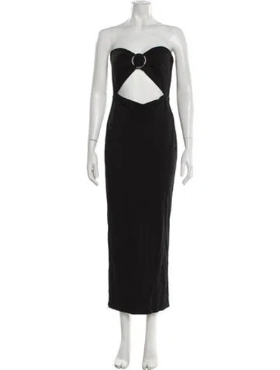 Pre-owned Michael Costello X Revolve Strapless Midi Length Dress In Black