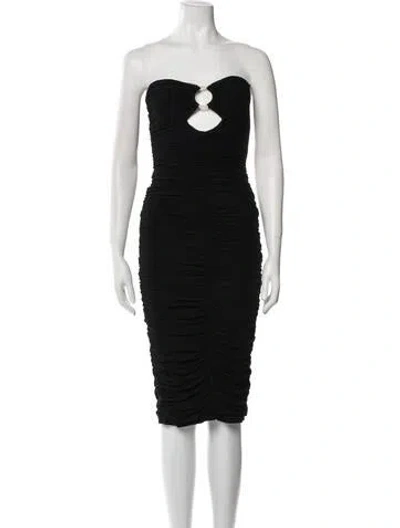 Pre-owned Michael Costello X Revolve Strapless Mini Dress In Black