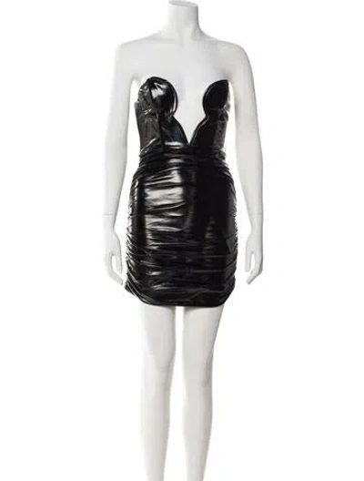 Pre-owned Michael Costello X Revolve Strapless Mini Dress In Black