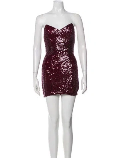 Pre-owned Michael Costello X Revolve Strapless Mini Dress In Burgundy