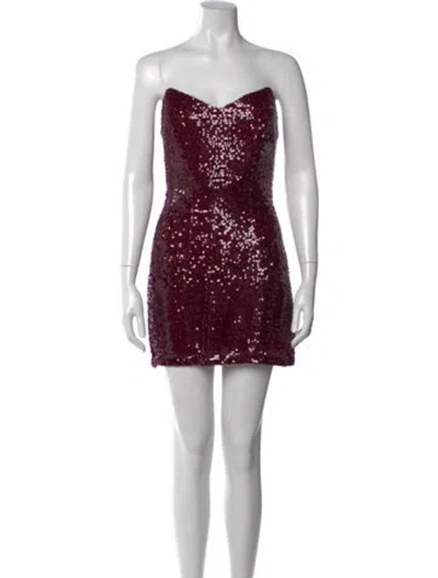 Pre-owned Michael Costello X Revolve Strapless Mini Dress In Burgundy