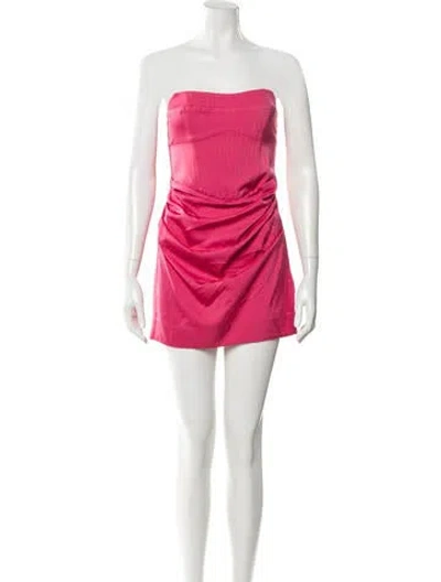 Pre-owned Michael Costello X Revolve Strapless Mini Dress In Pink