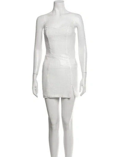 Pre-owned Michael Costello X Revolve Strapless Mini Dress In White