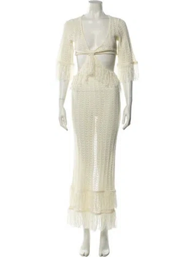 Pre-owned Michael Costello X Revolve Striped Long Dress W/ Tags In Neutral
