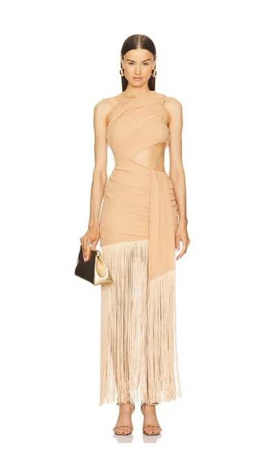Michael Costello X Revolve Tania Gown In Sand Neutral