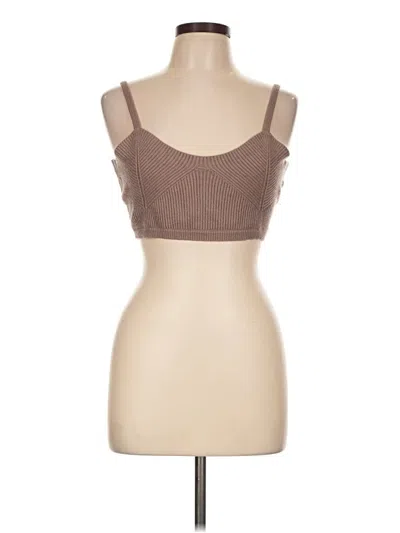Pre-owned Michael Costello X Revolve Tank Top Brown Strapless Neckline Tops