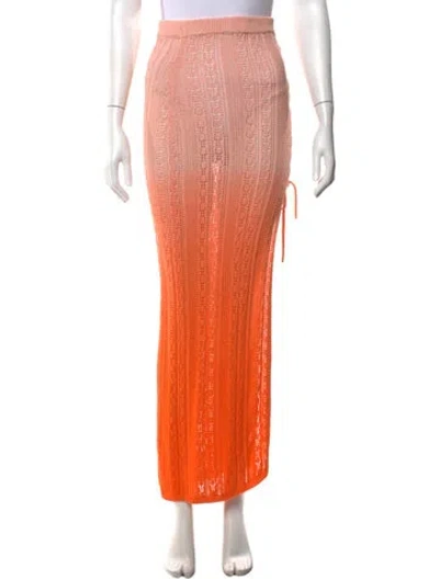 Pre-owned Michael Costello X Revolve Tie-dye Print Long Skirt In Orange