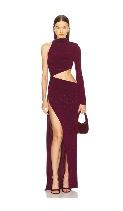Michael Costello X Revolve Toscana Rhinestone Maxi Dress In Burgundy
