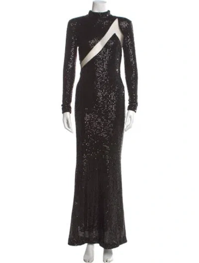 Pre-owned Michael Costello X Revolve Turtleneck Long Dress W/ Tags In Black