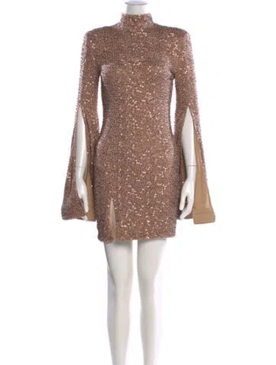 Pre-owned Michael Costello X Revolve Turtleneck Mini Dress In Neutral