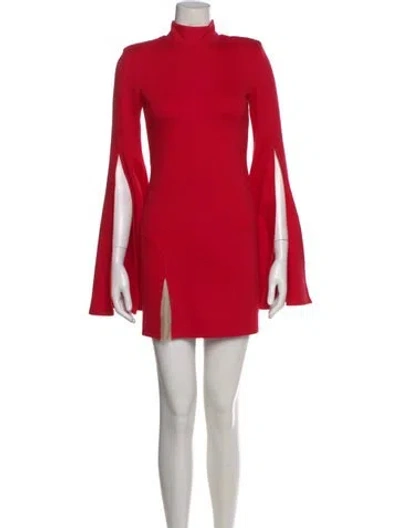 Pre-owned Michael Costello X Revolve Turtleneck Mini Dress In Red