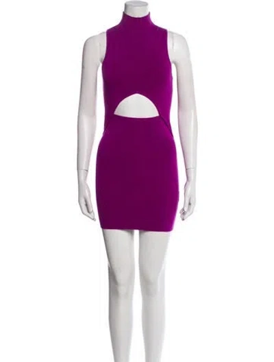 Pre-owned Michael Costello X Revolve Turtleneck Mini Dress W/ Tags In Purple