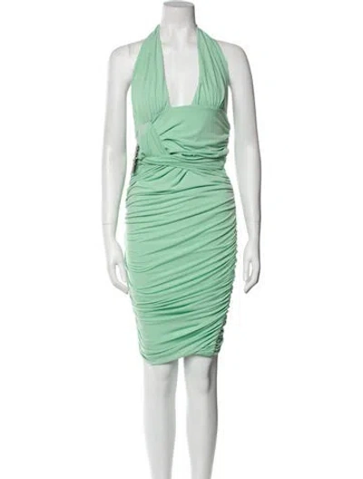 Pre-owned Michael Costello X Revolve V-neck Knee-length Dress W/ Tags In Green