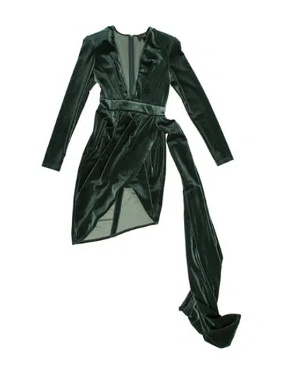 Pre-owned Michael Costello X Revolve V-neck Long Dress In Green