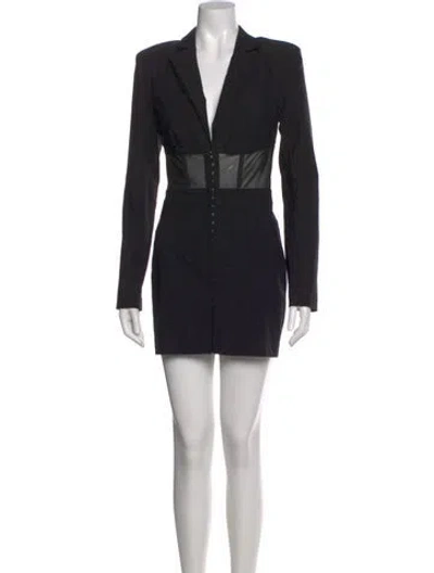 Pre-owned Michael Costello X Revolve V-neck Mini Dress In Black