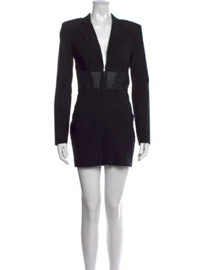 Pre-owned Michael Costello X Revolve V-neck Mini Dress In Black