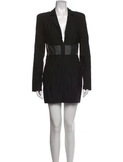 Pre-owned Michael Costello X Revolve V-neck Mini Dress In Black