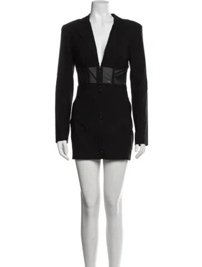 Pre-owned Michael Costello X Revolve V-neck Mini Dress In Black