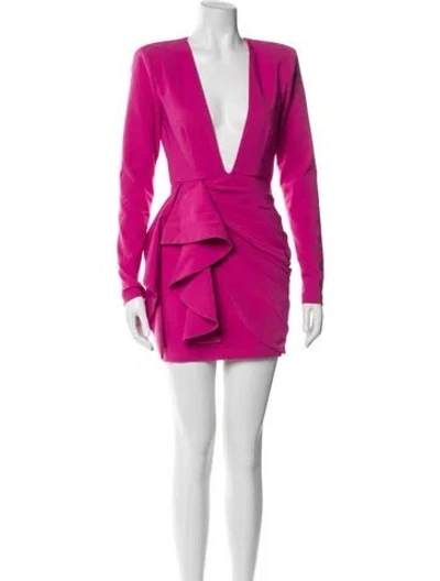 Pre-owned Michael Costello X Revolve V-neck Mini Dress In Pink